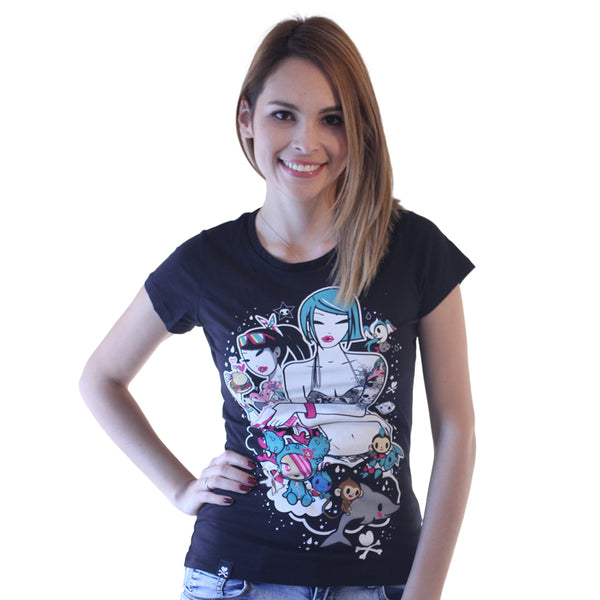 TOKIDOKI Summer Girls Black T-shirt