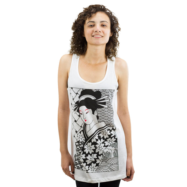 ThreeForTwelve Geisha Girl White T-shirt