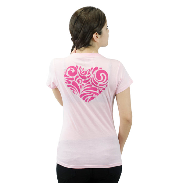 ThreeForTwelve Pink Heart Pink T-shirt