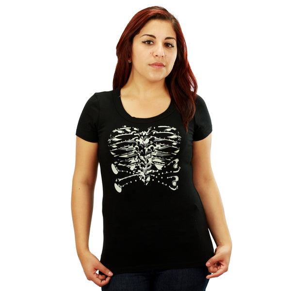 ThreeForTwelve Skeleton Black T-shirt