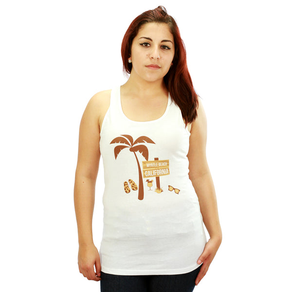 ThreeForTwelve Mrytle Beach California White T-shirt