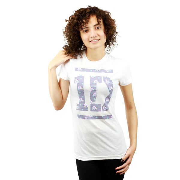 Floral One Direction White T-shirt