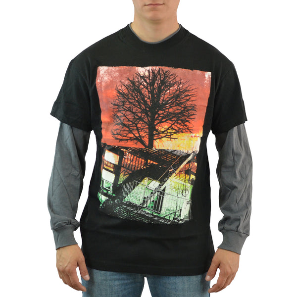 Del Barrio Colorful Landscape Black T-shirt