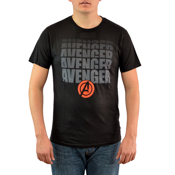 Orange Avenger Logo Black T-shirt